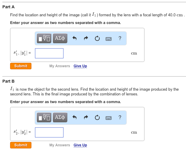 Solved When two lenses are used in combination, the first