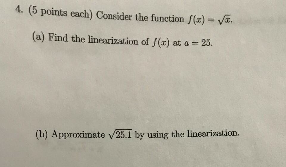 Solved 4. (5 points each) Consider the function f(x)- . (a) | Chegg.com