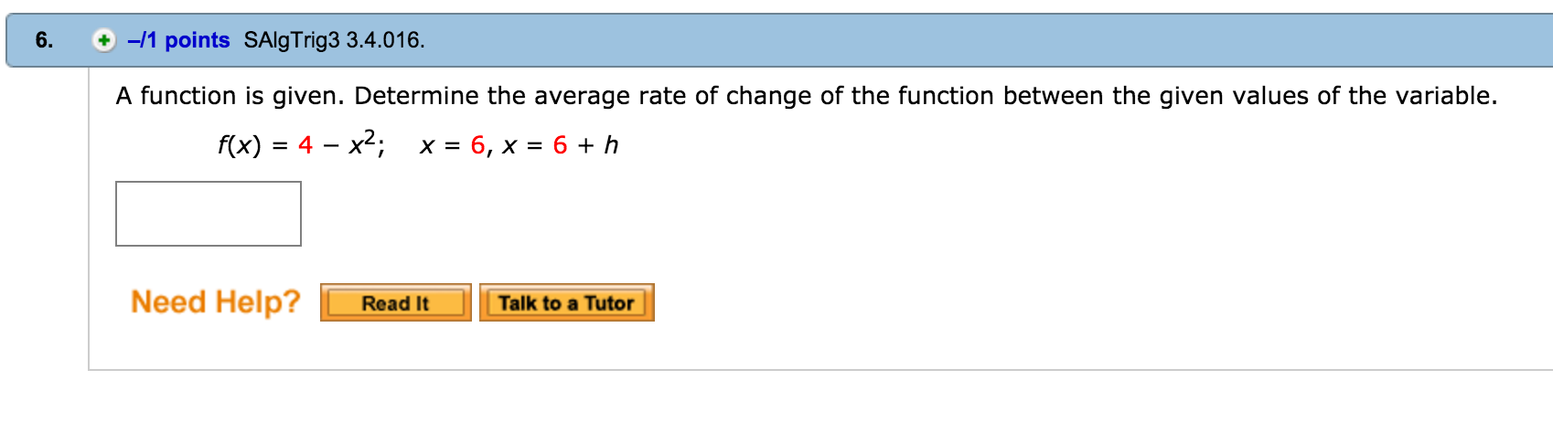 Solved A function is given. Determine the average rate of | Chegg.com