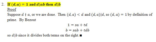 Prove If (d,a)=1 And D|ab Then D|b This Is What I | Chegg.com