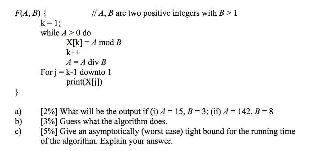 Solved F(A, B) /I A, B Are Two Positive Integers With B>1 | Chegg.com