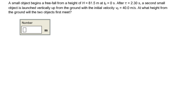 Solved A small object begins a free-fall from a height of H | Chegg.com