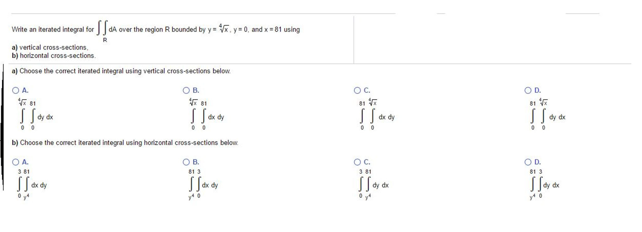 Solved Write An Iterated Integral For Integral Integral_R DA | Chegg.com