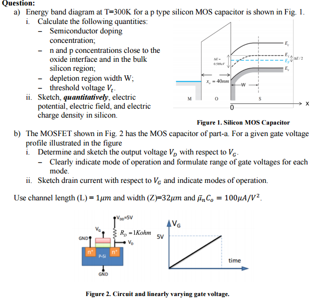 Energy band diagram at T=300K for a p type silicon | Chegg.com