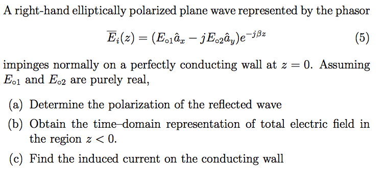 Solved A right-hand elliptically polarized plane wave | Chegg.com