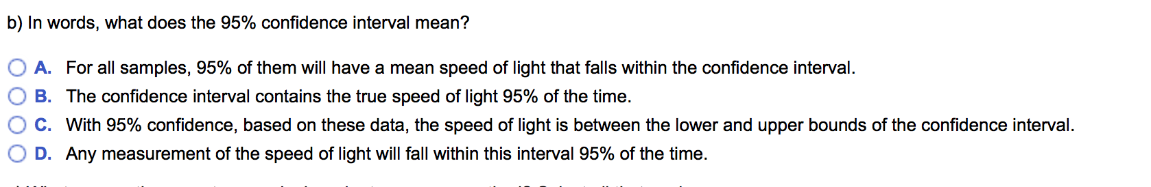 A scientist measured the speed of light. His values | Chegg.com