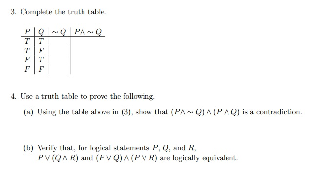 Solved Complete The Truth Table Use A Truth Table To Prove 