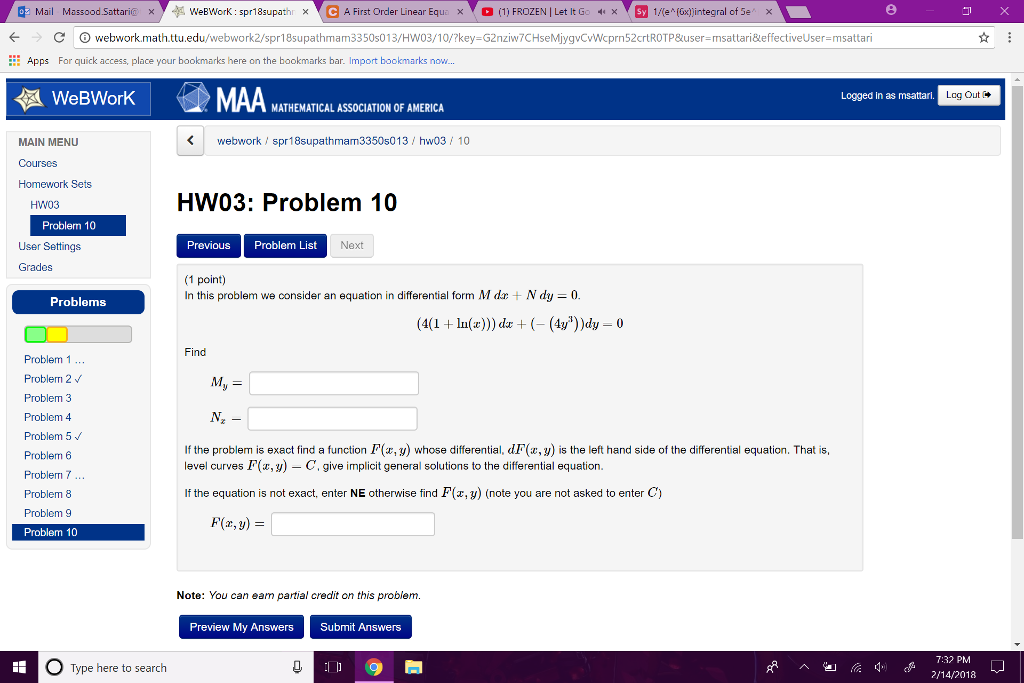 Solved 8 3x 0 Mail Massood Sattario X A WeBWork Chegg