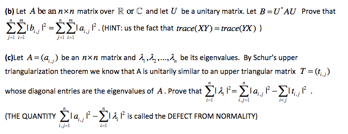 Solved a) Let A be an mxn matrix over R or C Prove that | Chegg.com
