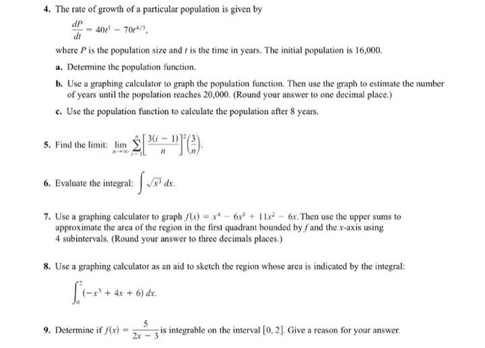 Solved The rate of growth of a particular population is | Chegg.com