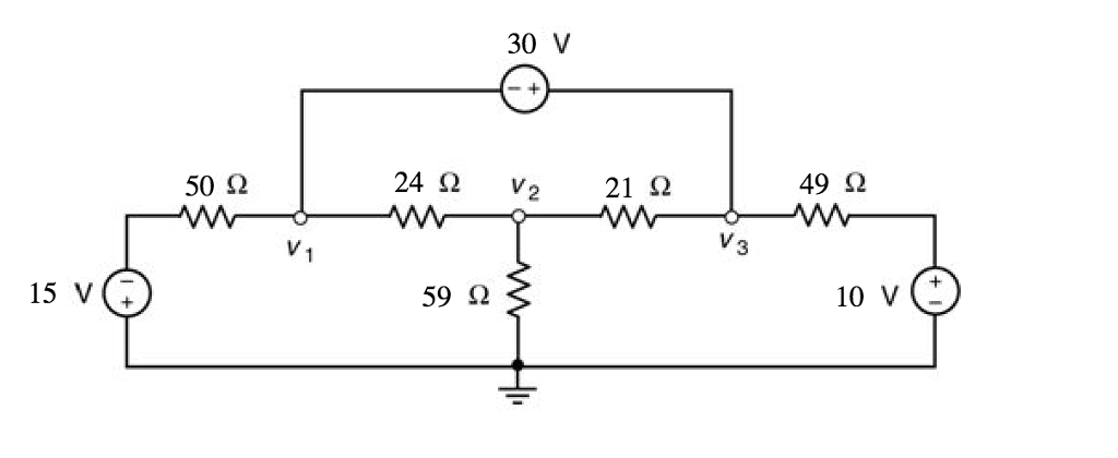 Solved Determine the values of the node voltages v1 and v2 | Chegg.com