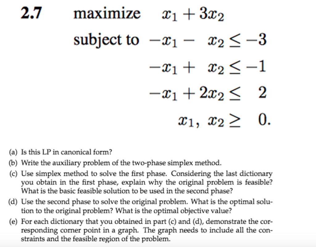 Linear Programming maximize x_1 + 3x_2 subject to | Chegg.com