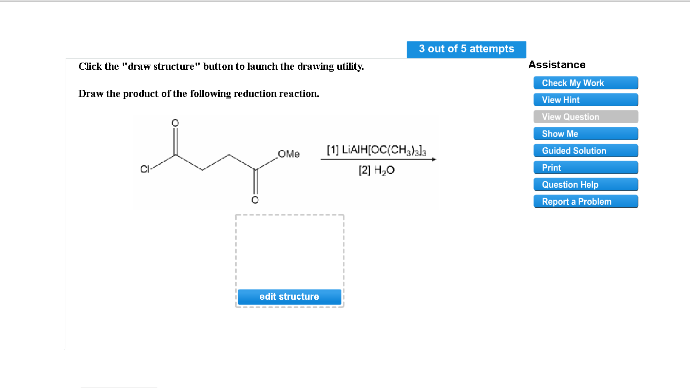 Solved Draw the product of the following reduction reaction