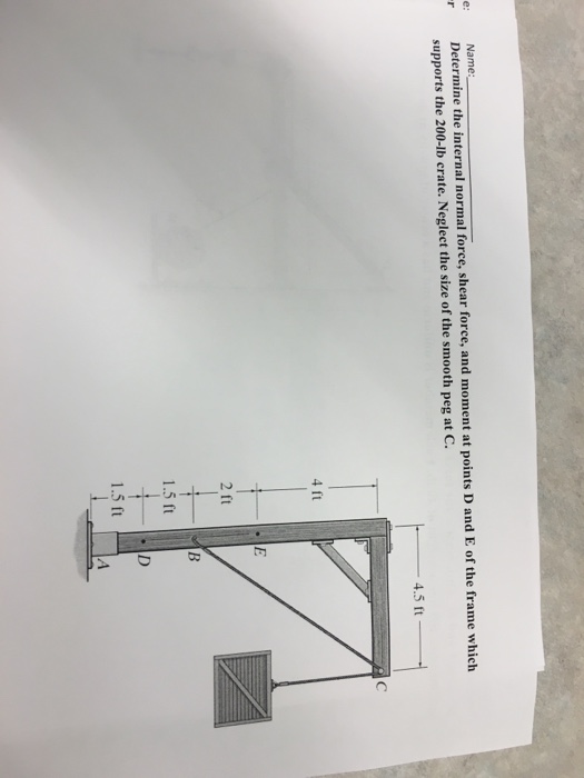 Solved Determine the internal normal force, shear force, and | Chegg.com