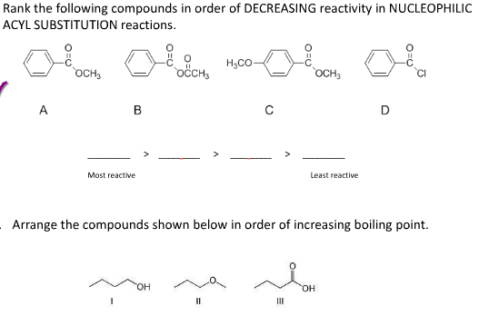 Solved Rank The Following Compounds In Order Of Decreasing 1538