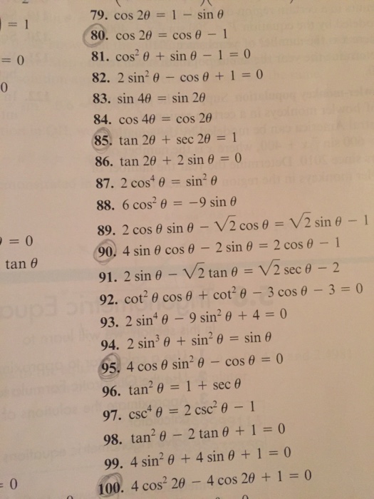 2 cos 2 theta 3 sin theta 1 0