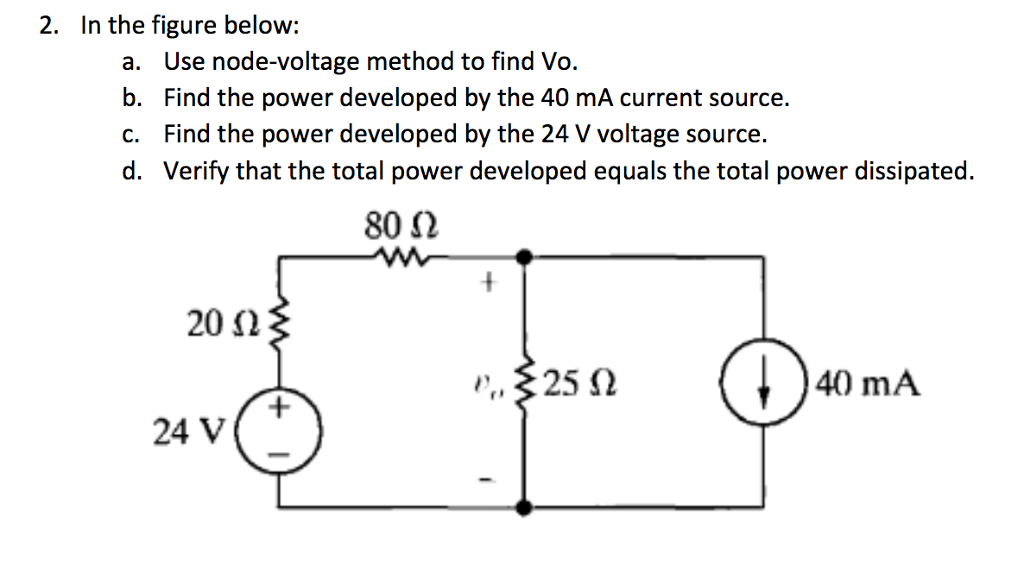 Solved 2. In The Figure Below: A. B. C. D. Use Node-voltage | Chegg.com