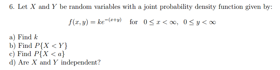 Solved Let X And Y Be Random Variables With A Joint 