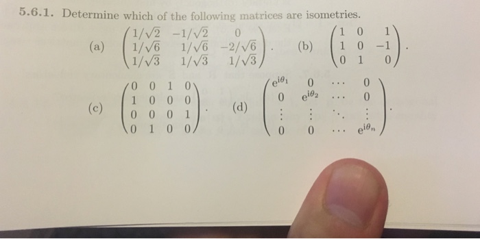 Solved Determine which of the following matrices are | Chegg.com