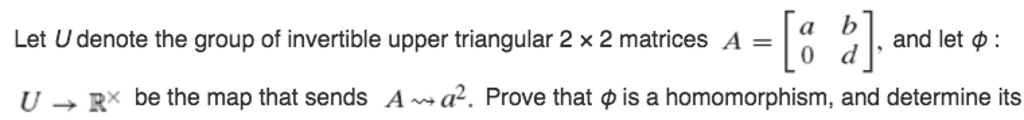 Solved Let U denote the group of invertible upper triangular | Chegg.com