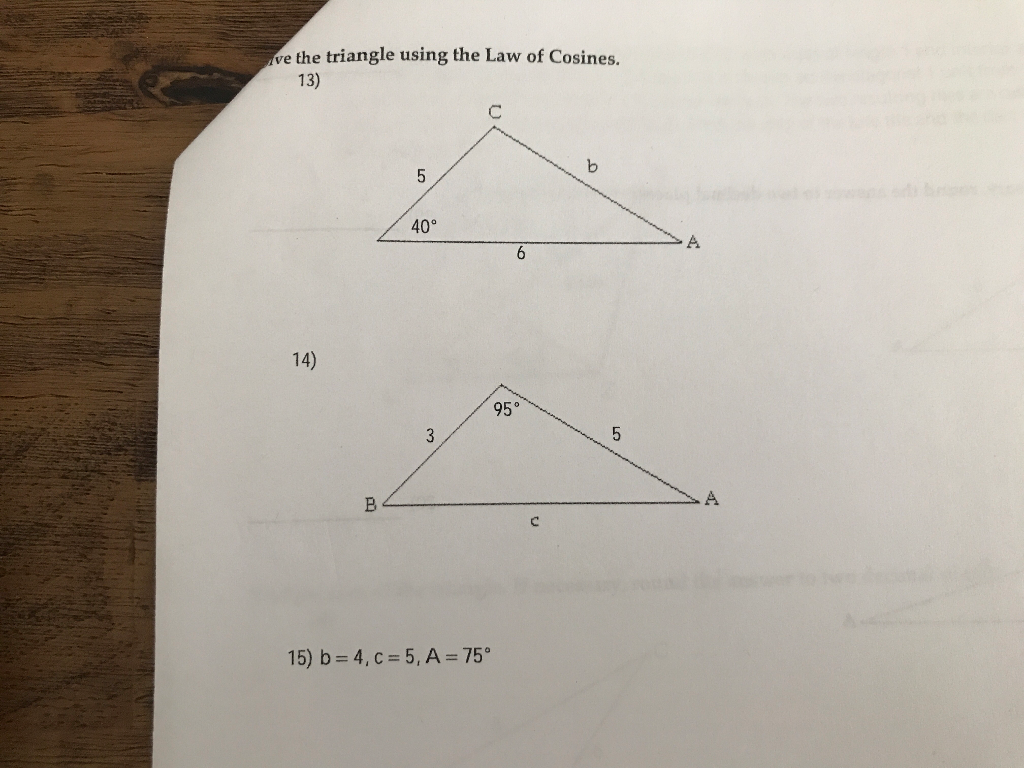 Solved: Solve The Following Triangles Using Law Of Sines A... | Chegg.com