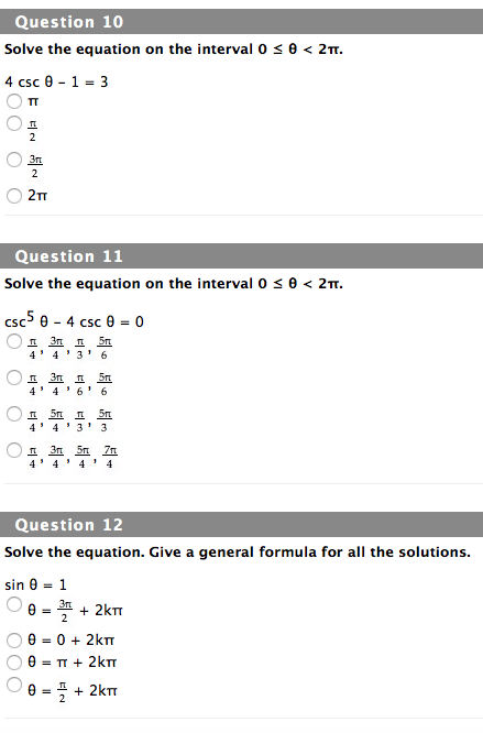Solved Solve the equation on the interval 0 | Chegg.com