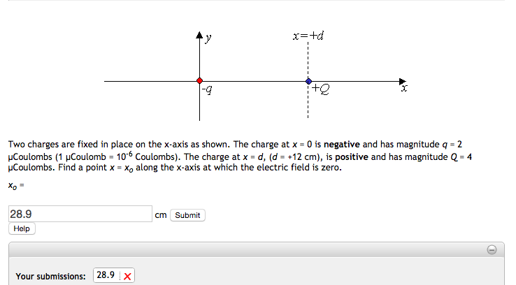 Solved Two charges are fixed in place on the x-axis as | Chegg.com