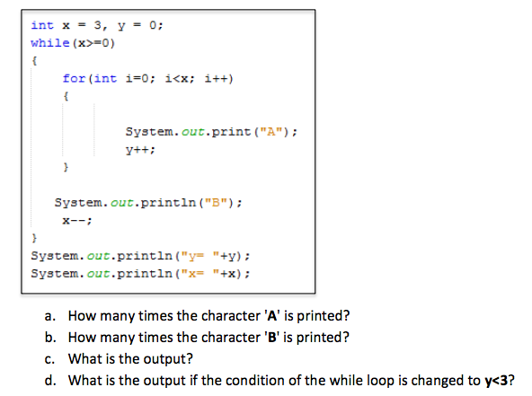 solved-int-x-3-y-0-while-x-0-for-int-i-0-i-chegg