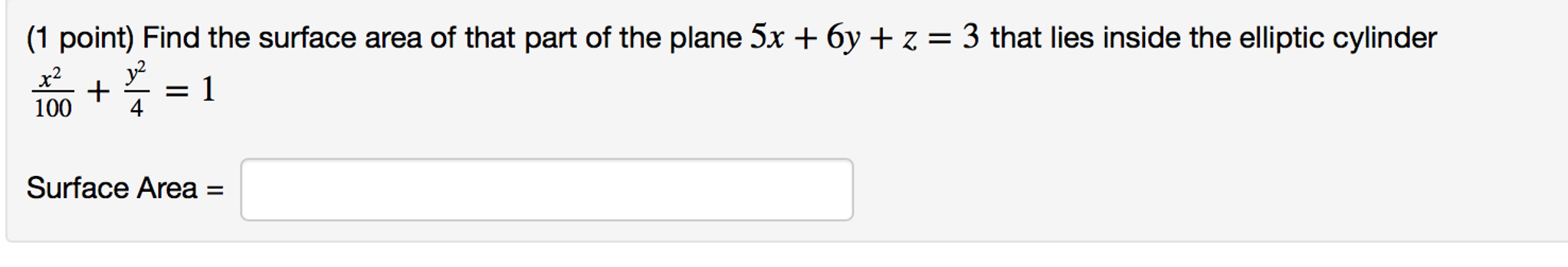 Solved Find the surface area of that part of the plane 5x + | Chegg.com