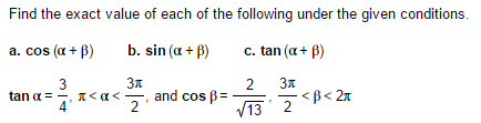 Solved Find the exact value of each of the following under | Chegg.com