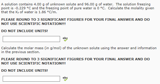 Solved A Solution Contains 4 00 G Of Unknown Solute And Chegg Solved A Solution Contains 4 00 G Of Unknown Solute And Chegg