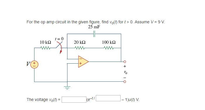 Solved For the op amp circuit in the given figure, find | Chegg.com
