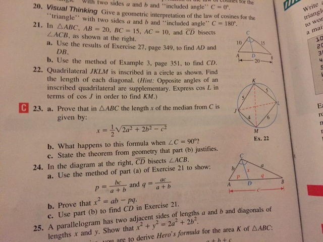 Visual Thinking Give a geometric interpretation of | Chegg.com
