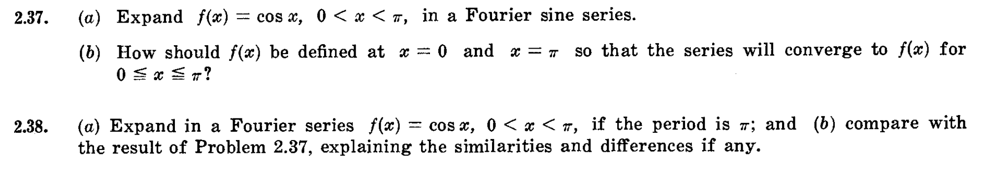 Solved Expand f(x) = cos x, 0