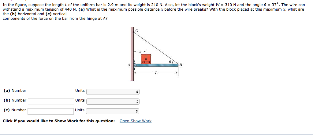 Solved In The Figure Suppose The Length L Of The Uniform Chegg