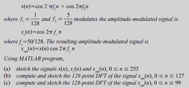 Solved x(n)=cos 2 π, n + cos 2π.n where f,-- and 2 = 2128 o | Chegg.com