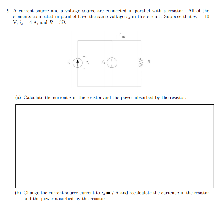 Solved A current source and a voltage source are connected