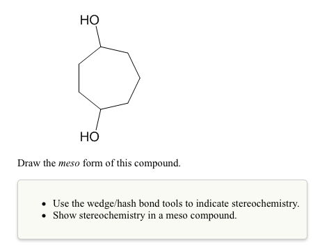 Solved Draw the meso form of this compound. Use the | Chegg.com