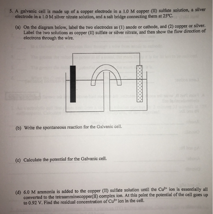 Solved A galvanic cell is made up of a copper electrode in a