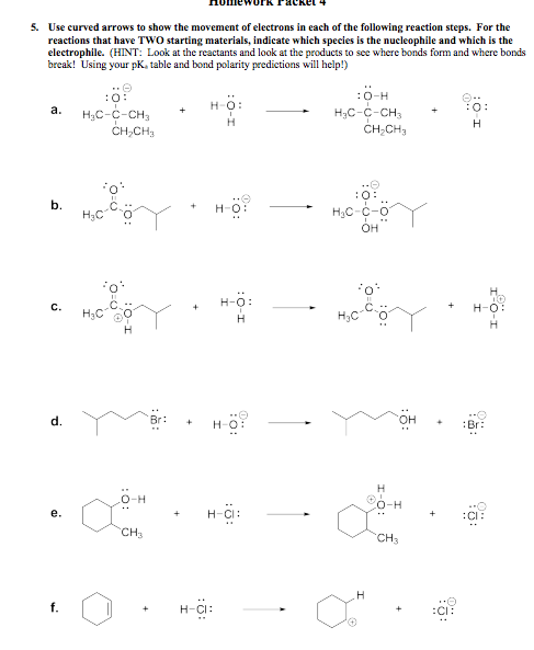 Solved S. Use curved arrows to show the movement of | Chegg.com