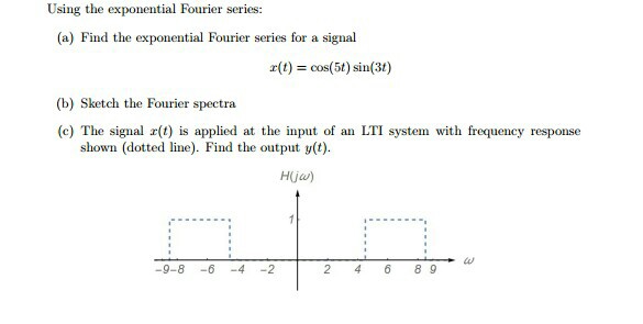 Solved Using The Exponential Fourier Series A Find The