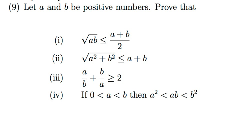 Solved Let A And B Be Positive Numbers. Prove That Root Ab