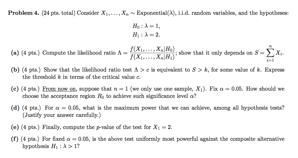 Solved Consider X1,..., X_n ~ Exponential (lambda), I.i.d. | Chegg.com