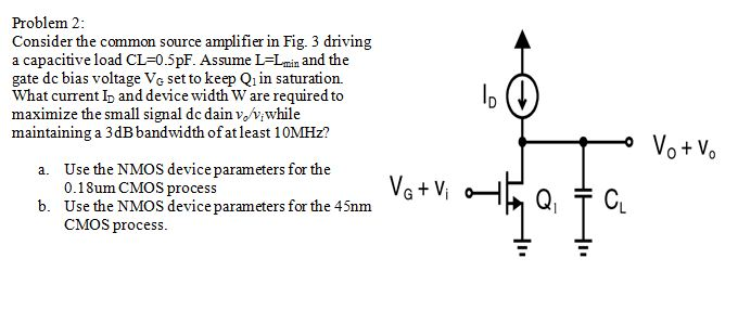Solved Consider the common source amplifier in Fig. 3 | Chegg.com