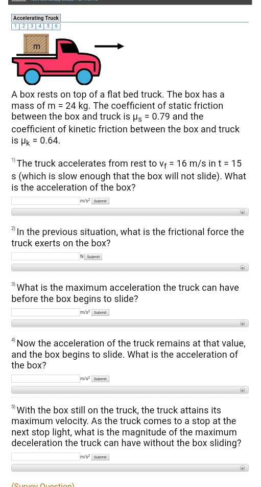 Solved Accelerating Truck A box rests on top of a flat bed