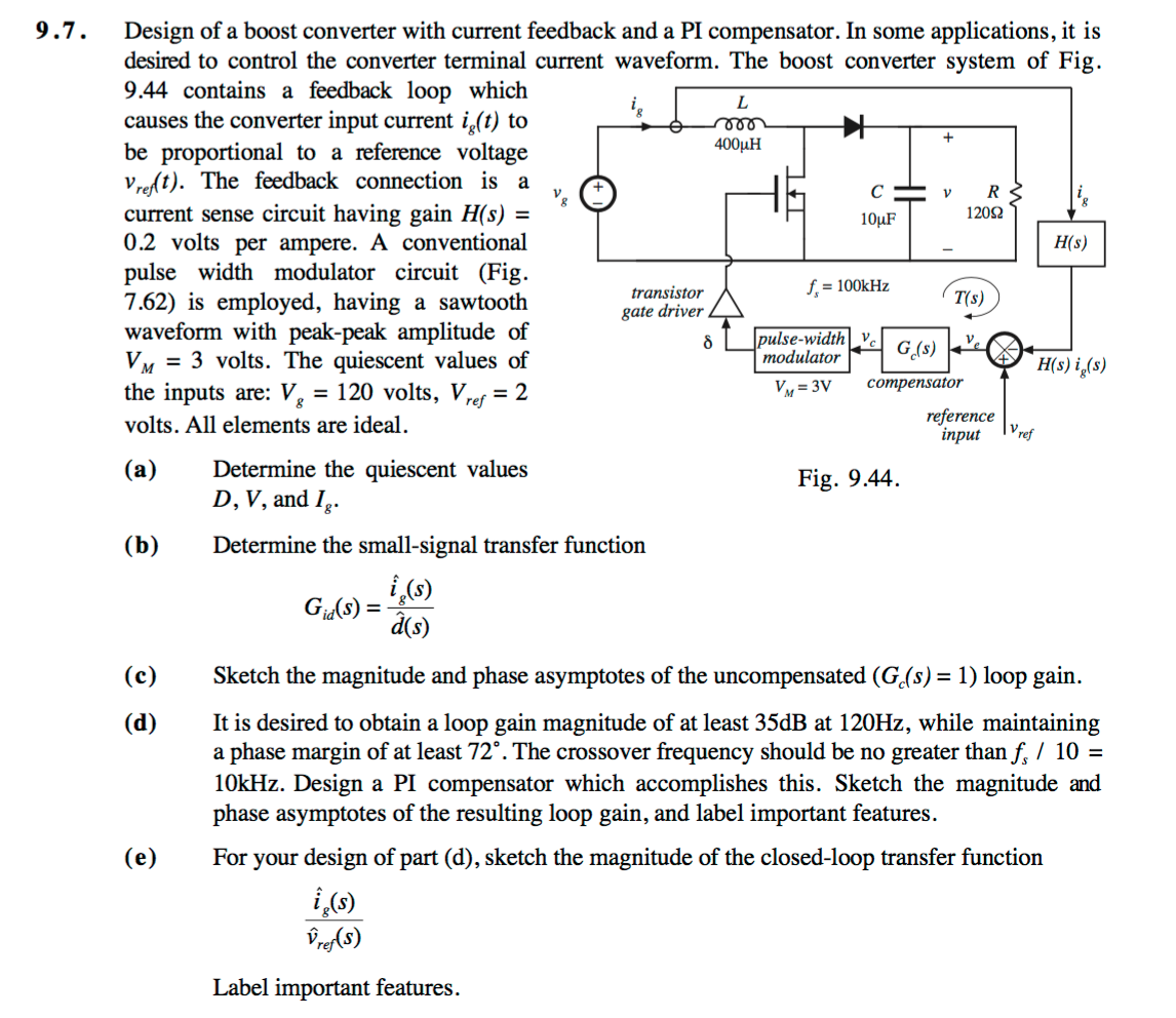 Solved Design of a boost converter with current feedback and