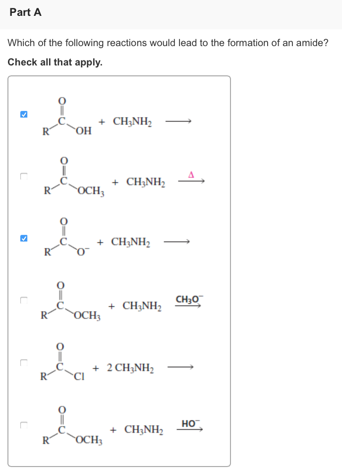 Solved: Part A Which Of The Following Reactions Would Lead... | Chegg.com