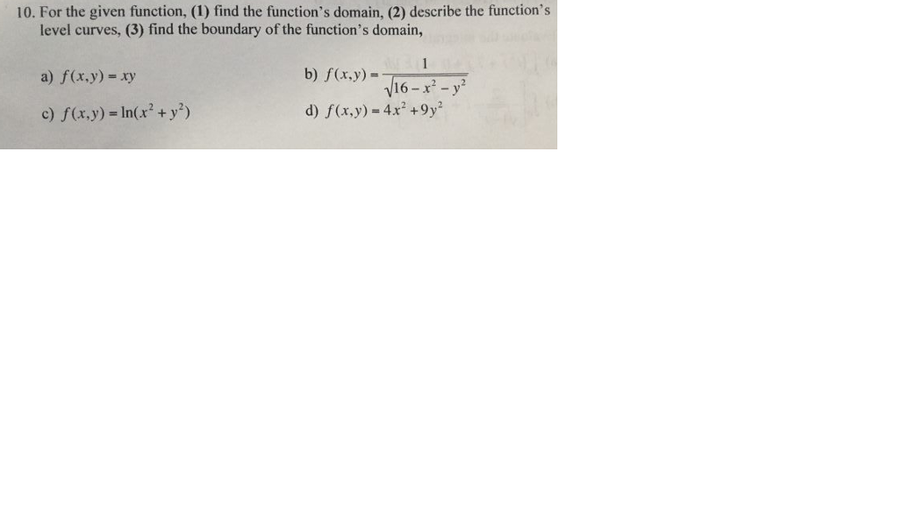 Solved for the given function,(1) find the function's | Chegg.com