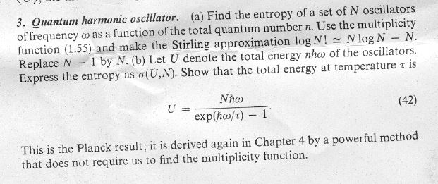 Solved Quantum harmonic oscillator. (a) Find the entropy of | Chegg.com