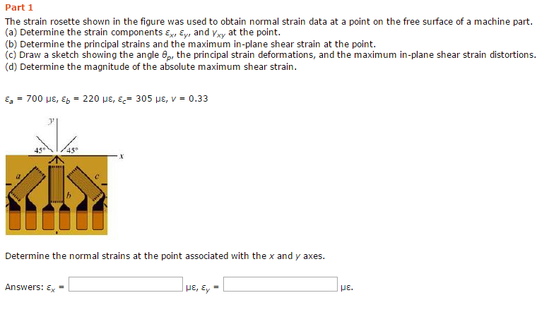 Solved The strain rosette shown in the figure was used to | Chegg.com